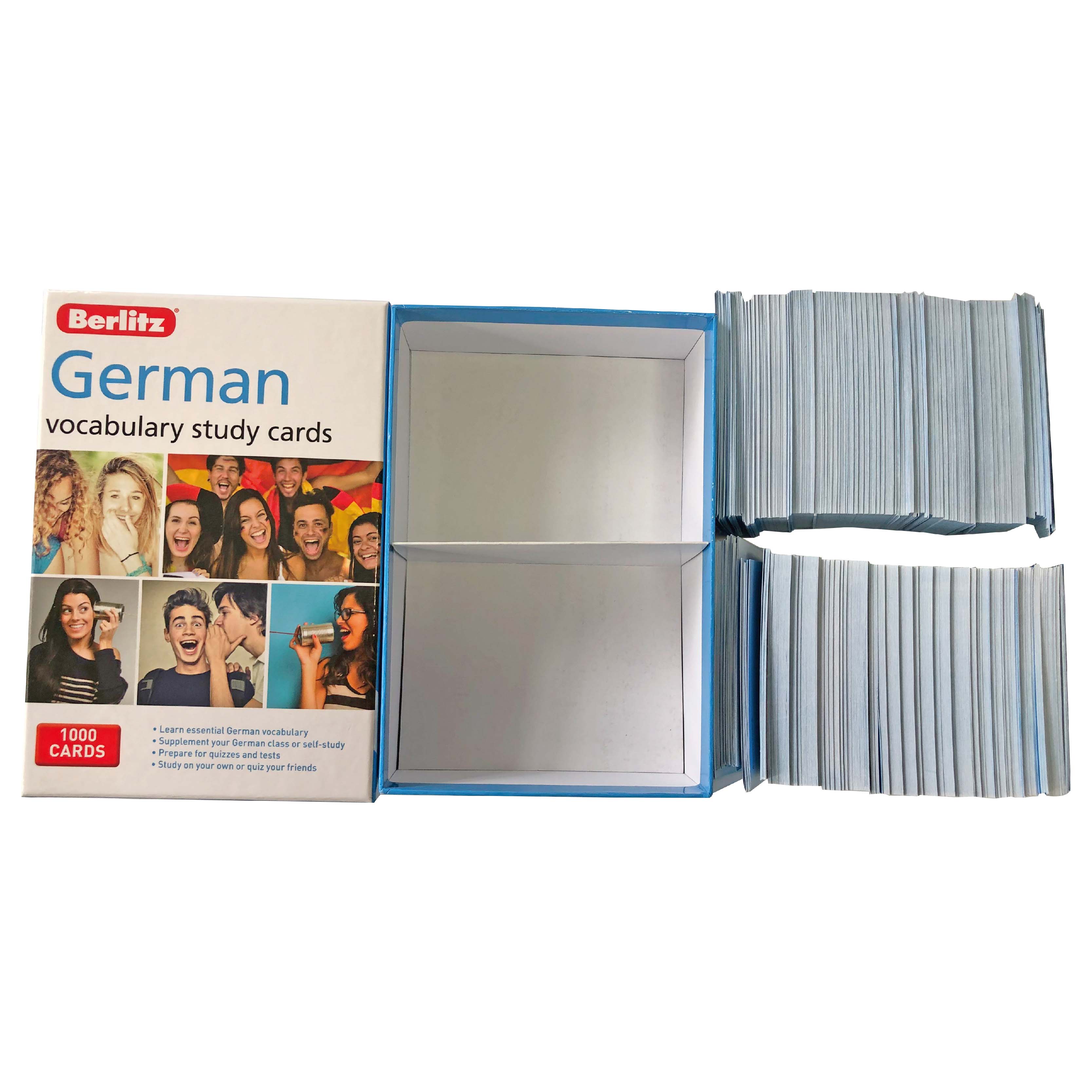 German vocabulary study cards & cardboard boxes